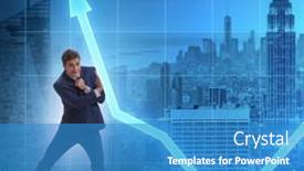  Presentation with economic - PPT layouts having businessman-trying-to-help-economic background and a teal colored foreground