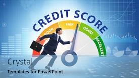  Presentation with businessman - Amazing slide deck having businessman-trying-to-improve-credit backdrop and a light blue colored foreground