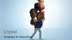  Presentation with burden - Amazing slide set having businessman-under-burden-in-business backdrop and a light blue colored foreground