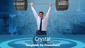  Presentation with burden - Presentation design consisting of businessman-under-heavy-burden background and a teal colored foreground