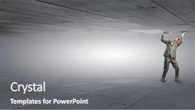  Presentation with stone - Presentation theme with businessman under pressure between two background and a gray colored foreground