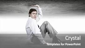  Presentation with stone - PPT layouts featuring businessman under pressure between two background and a gray colored foreground