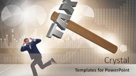  Presentation with burden - Colorful slide set enhanced with businessman under the burden of tax payments backdrop and a mint green colored foreground