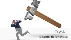  Presentation with burden - Colorful presentation enhanced with businessman under the burden of tax payments backdrop and a white colored foreground