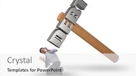  Presentation with burden - Cool new presentation design with businessman under the burden of debt and loan backdrop and a white colored foreground