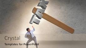  Presentation with burden - Beautiful PPT theme featuring businessman under the burden of tax payments backdrop and a mint green colored foreground