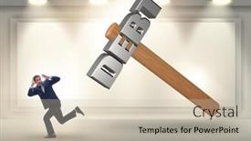  Presentation with burden - Amazing presentation having businessman under the burden of debt and loan backdrop and a soft green colored foreground