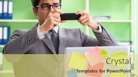  Presentation with unhappy - Theme having businessman-unhappy-with-many-conflicting background and a yellow colored foreground