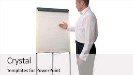  Presentation with flip chart - Colorful presentation enhanced with businessman using a flip chart backdrop and a light gray colored foreground