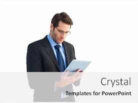 Businessman Using A Tablet Computer PPT template 20 | CrystalGraphics
