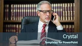  Presentation with agenda - Presentation theme consisting of businessman using his mobile phone background and a ocean colored foreground