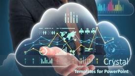  Presentation with financial management - Slides featuring businessman-using-holographic-cloud-financial background and a ocean colored foreground