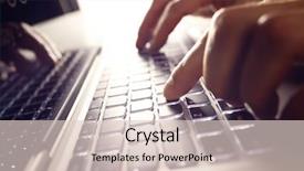  Presentation with cyber stalking computer laptop suffering - Colorful slide deck enhanced with businessman using laptop computer backdrop and a lemonade colored foreground