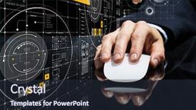  Presentation with wireless - PPT theme enhanced with businessman using mouse mixed media background and a wine colored foreground