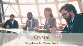  Presentation with conference - Amazing PPT layouts having businessman-using-smartphone-at-conference backdrop and a  colored foreground