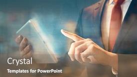  Presentation with marketing strategy - PPT theme with strategy abstract icon digital marketing background and a coral colored foreground