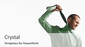  Presentation with tie - Slides having using tie as a noose background and a white colored foreground