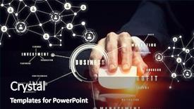  Presentation with wireless - Colorful slides enhanced with businessman using wireless mouse mixed backdrop and a  colored foreground