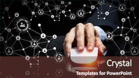  Presentation with wireless - Colorful PPT layouts enhanced with businessman using wireless mouse mixed backdrop and a  colored foreground