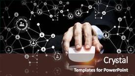  Presentation with wireless - Audience pleasing slide deck consisting of businessman using wireless mouse mixed backdrop and a  colored foreground