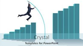  Presentation with vault - Amazing presentation theme having businessman-vault-jumping-over-bar backdrop and a light blue colored foreground