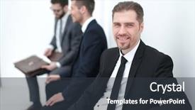  Presentation with waiting - PPT layouts having businessman waiting for a meeting background and a  colored foreground