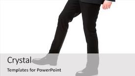  Presentation with balance - Cool new presentation theme with businessman walking carefully try to balance himself backdrop and a light gray colored foreground