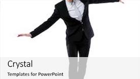  Presentation with rope - Presentation design with safety lefting - businessman walking on invisible rope background and a white colored foreground