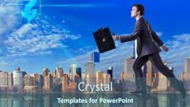  Presentation with dollar - Slides consisting of businessman-walking-on-the-water background and a  colored foreground