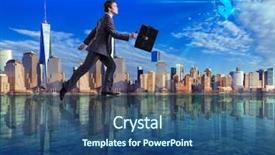  Presentation with peter walking on water - Beautiful theme featuring businessman walking on the water backdrop and a ocean colored foreground