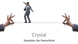  Presentation with rope - Beautiful PPT layouts featuring businessman-walking-on-tight-rope backdrop and a white colored foreground
