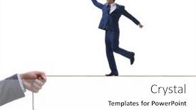 Presentation with rope - Slides with businessman-walking-on-tight-rope background and a white colored foreground