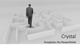  Presentation with composite - Theme consisting of businessman walking through small maze background and a light gray colored foreground