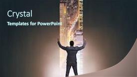  Presentation with walking - Slide set enhanced with businessman-walking-towards-his-ambition background and a wine colored foreground