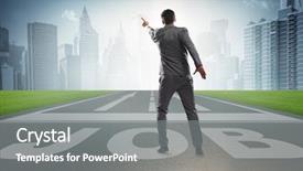  Presentation with career - Audience pleasing slides consisting of businessman walking towards his career backdrop and a  colored foreground