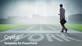  Presentation with businessman climbing the career ladder - Slide set consisting of businessman walking towards his career background and a gray colored foreground