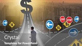  Presentation with profit - PPT layouts having businessman-walking-towards-his-profit background and a gray colored foreground