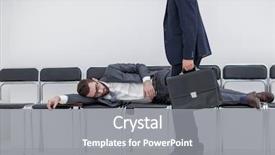  Presentation with sleeping - Slide deck enhanced with businessman walks past a sleeping background and a gray colored foreground