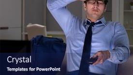  Presentation with late - Cool new PPT layouts with businessman-watching-tv-at-night backdrop and a navy blue colored foreground