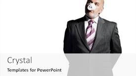  Presentation with pig - Amazing PPT layouts having businessman-wearing-cup-as-pig backdrop and a white colored foreground