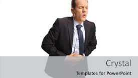  Presentation with abdominal - Slides consisting of businessman-with-abdominal-pain-isolated background and a light gray colored foreground