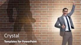  Presentation with superhero - Colorful presentation theme enhanced with businessman with aspiration of becoming superhero backdrop and a violet colored foreground