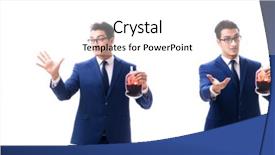  Presentation with blood - Audience pleasing slides consisting of businessman with blood bag isolated backdrop and a cream colored foreground