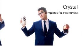  Presentation with white blood cell - PPT theme having businessman with blood bag isolated background and a cream colored foreground