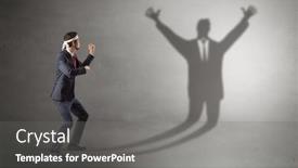  Presentation with boxing - PPT theme featuring businessman-with-boxing-gloves-fighting background and a gray colored foreground