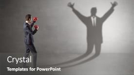  Presentation with boxing - PPT layouts consisting of businessman-with-boxing-gloves-fighting background and a gray colored foreground