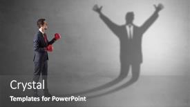  Presentation with boxing - Beautiful slide deck featuring businessman-with-boxing-gloves-fighting backdrop and a gray colored foreground