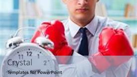  Presentation with boxing - Presentation design with businessman-with-boxing-gloves background and a light blue colored foreground