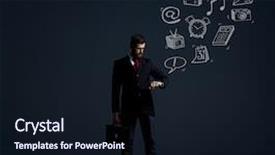  Presentation with time - Slides having businessman with briefcase checking time background and a  colored foreground