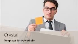  Presentation with concept - Beautiful PPT layouts featuring businessman-with-briefcase-in-business backdrop and a soft green colored foreground